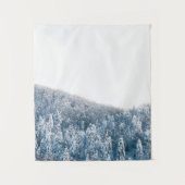Schneebedeckter Fichtenwald Wandteppich (Vorderseite)