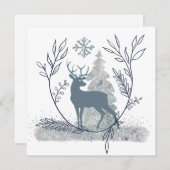 Schneebedeckter Glitzer Wintersolstice Feiertagskarte (Vorne/Hinten)