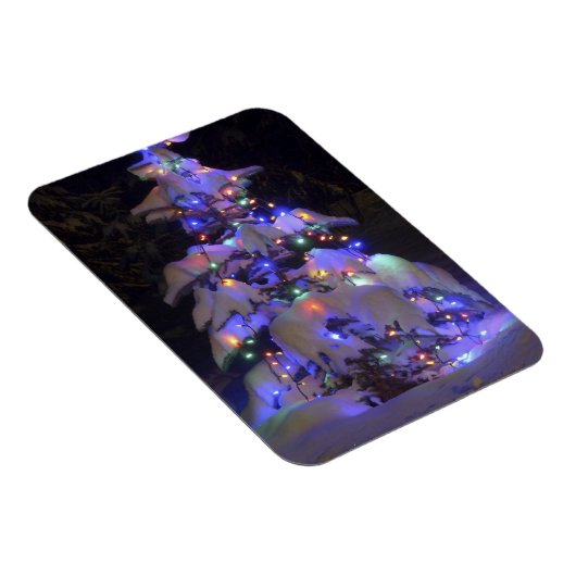 Schneebedeckter, hellblauer Weihnachtsbaum Magnet (Rechte Seite)