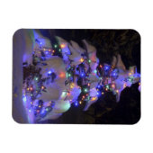 Schneebedeckter, hellblauer Weihnachtsbaum Magnet (Horizontal)