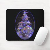 Schneebedeckter, hellblauer Weihnachtsbaum Mousepad (Mit Mouse)