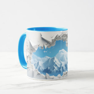 Schneebedeckter Keramik-Kaffee für den Berggipfel Tasse