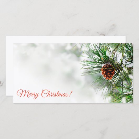 Schneebedeckter Kiefernbaum Dankeskarte (Vorne/Hinten)