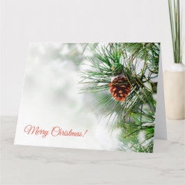 Schneebedeckter Kiefernbaum Dankeskarte