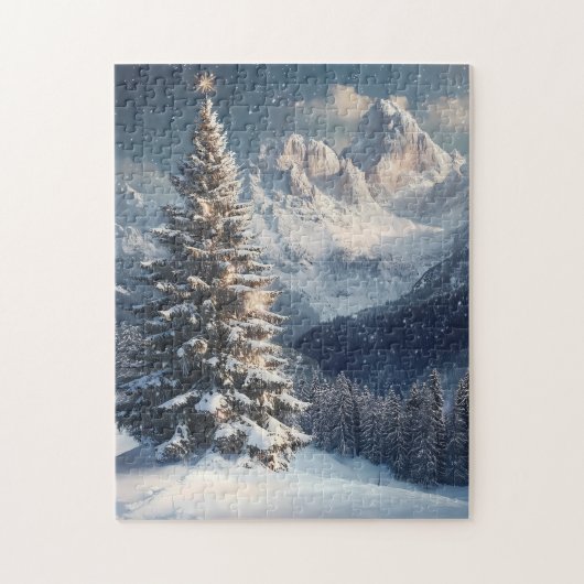 Schneebedeckter Kiefernwald am Winterberg Puzzle (Vertikal)