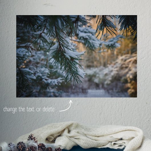 Schneebedeckter Kiefernwald Poster