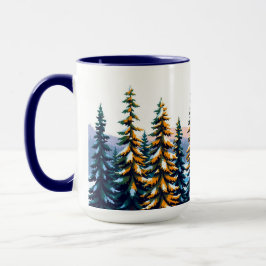 Schneebedeckter Kiefernwald Yellowstone Winter Äst Tasse
