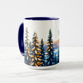 Schneebedeckter Kiefernwald Yellowstone Winter Äst Tasse (Vorderseite Links)