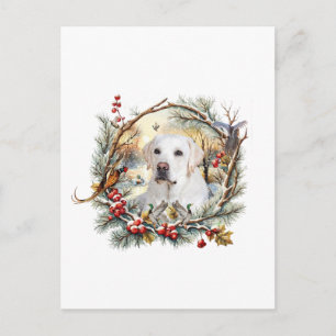 Schneebedeckter Labrador Retriever-Feiertag Feiertagspostkarte
