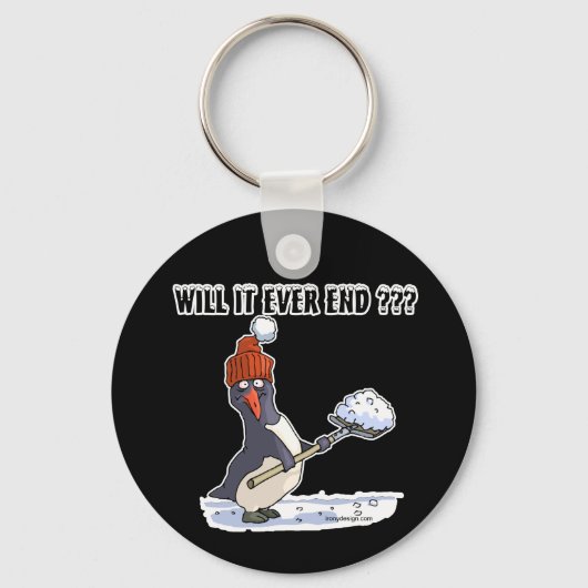 Schneebedeckter Pinguin Schlüsselanhänger (Vorderseite)