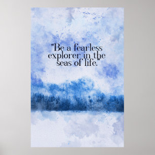 schneebedeckter Wald gefrorener See motivierend Zi Poster