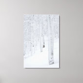 Schneebedeckter Wald Winterwunderland Leinwanddruck (Vorderseite)