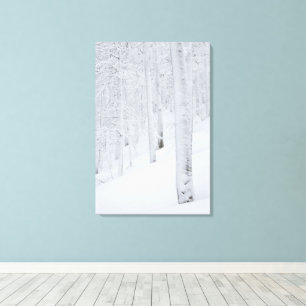 Schneebedeckter Wald Winterwunderland Leinwanddruck