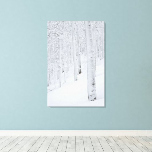 Schneebedeckter Wald Winterwunderland Leinwanddruck (Insitu (Holzboden))