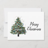 Schneebedeckter Weihnachtsbaum Feiertagskarte (Vorderseite)