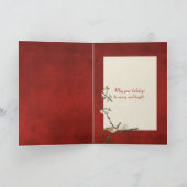 schneebedeckter Weihnachtskiefer Feiertagskarte (Innenseite)