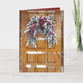 schneebedeckter Weihnachtskiefer Feiertagskarte