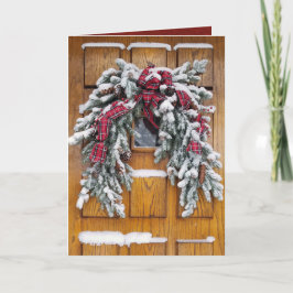 schneebedeckter Weihnachtskiefer Feiertagskarte