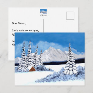 Schneebedeckter Winter Helle Postkarte