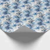 Schneebedeckter Wolf Geschenkpapier (Ecke)