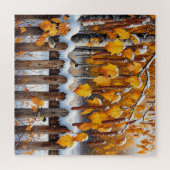 Schneebedeckter Zaun mit Vögeln Puzzle (Horizontal)