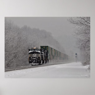 Schneebedeckter Zug Poster