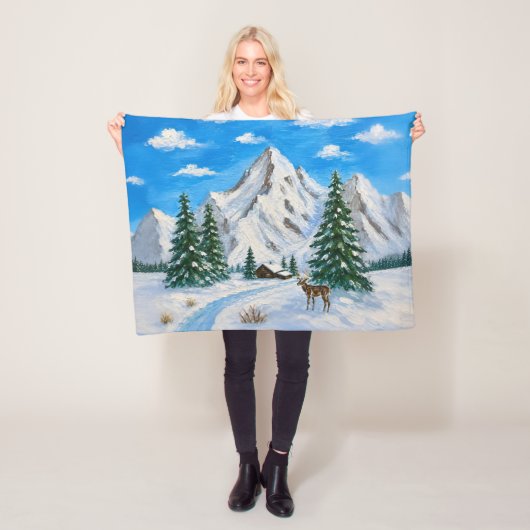 Schneebedecktes Bergtal-Decke Fleecedecke (Beispiel)
