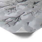 Schneebedecktes Eichenbaumposter Poster (Ecke)