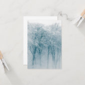 Schneebedecktes Foto Bäume Winter Karte (Vorderseite/Rückseite Beispiel)
