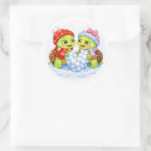 Schneebedecktes Herz Runder Aufkleber (Tasche)