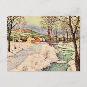 Schneebedecktes Land Postkarte