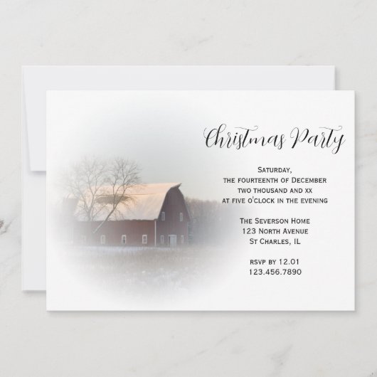 Schneebedecktes Party Einladung (Vorderseite)