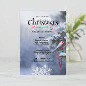 Schneebedecktes Pine Tree Weihnachtsfest Party Einladung (Stehend Vorderseite)