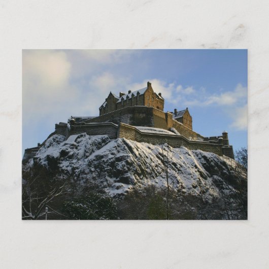 Schneebedecktes Schloss Edinburgh Postkarte (Vorderseite)