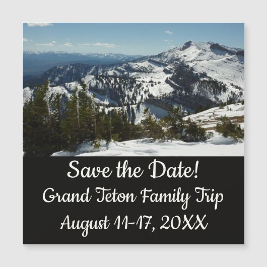 Schneebedeckungen des Grand Teton Mountains II Fot Magnetkarte (Vorderseite)