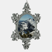 Schneebedeckungen des Grand Teton Mountains II Fot Schneeflocken Zinn-Ornament (Links)
