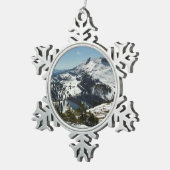 Schneebedeckungen des Grand Teton Mountains II Fot Schneeflocken Zinn-Ornament (Rechts)