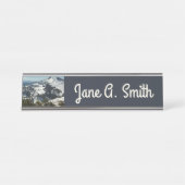 Schneebedeckungen des Grand Teton Mountains II Fot Schreibtischnamensplakette (Vorderseite )