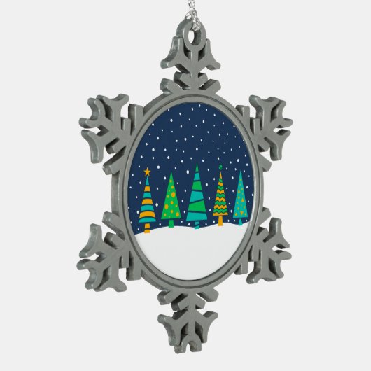 Schneebeere Bäume Snowflake Ornament (Links)