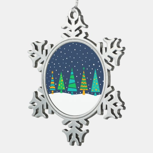 Schneebeere Bäume Snowflake Ornament (Rechts)
