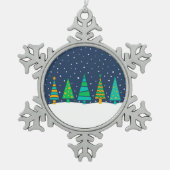 Schneebeere Bäume Snowflake Ornament (Vorderseite)