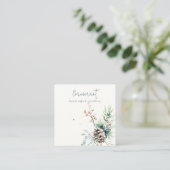 Schneebeere Quadratische Visitenkarte (Stehend Vorderseite)