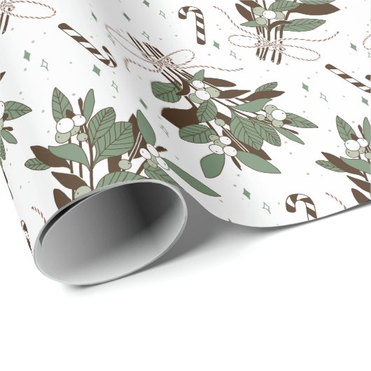 Schneebeeren Geschenkpapier (Rolleneckpunkt)