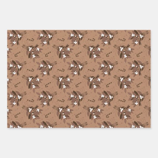 Schneebeeren Geschenkpapier Set (Vorderseite)