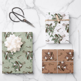 Schneebeeren Geschenkpapier Set
