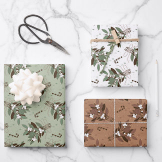 Schneebeeren Geschenkpapier Set
