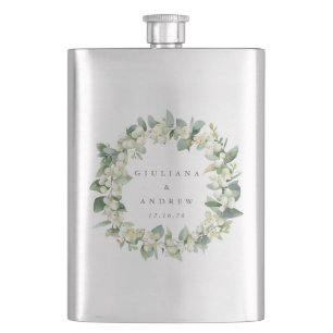 Schneebeeren- und Eukalyptus-Kranz zur Hochzeit Flachmann