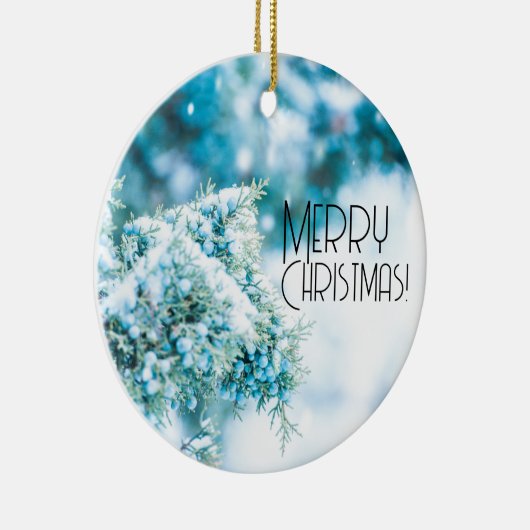 Schneebeeren Winterschmuck Keramik Ornament (Rechts)