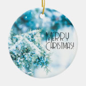 Schneebeeren Winterschmuck Keramik Ornament (Vorne)