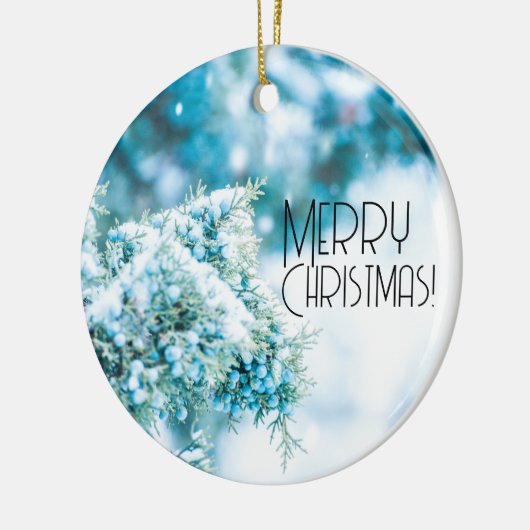 Schneebeeren Winterschmuck Keramik Ornament (Links)